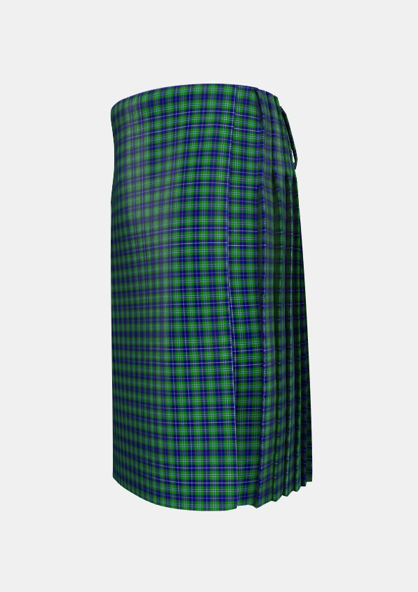 Traditional_Douglas_2_Tartan_1034_kilt_left_image_with_pleated_design_and_adjustable_buckles_for_men
