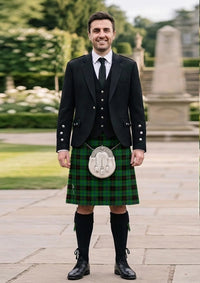 Traditional_Douglas_Black_Tartan_1029_Kilt_and_Argyle_Jacket_Kilt_Outfit_front_image