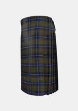 Traditional_Douglas_Brown_Tartan_2523_kilt_left_image_with_pleated_design_and_adjustable_buckles_for_men