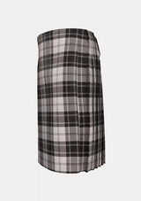 Traditional_Douglas_Gray_Tartan_kilt_left_image_with_pleated_design_and_adjustable_buckles_for_men