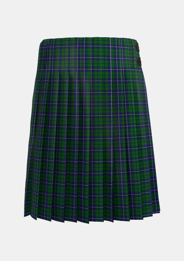 Traditional_Douglas_Green_Wilsons_Tartan_1032_kilt_back_image_with_pleated_design_and_adjustable_buckles_for_men