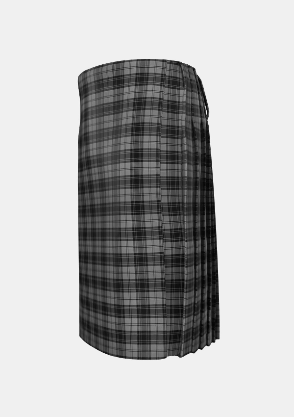 Traditional_Douglas_Grey_Vestiarium_Scoticum_Tartan_1127_kilt_left_image_with_pleated_design_and_adjustable_buckles_for_men