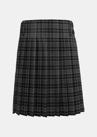 Traditional_Drummond_Grey_Tartan_1125_kilt_back_image_with_pleated_design_and_adjustable_buckles_for_men