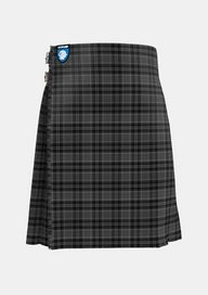 Traditional_Drummond_Grey_Tartan_1125_kilt_front_image_with_pleated_design_and_adjustable_buckles_for_men