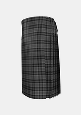 Traditional_Drummond_Grey_Tartan_1125_kilt_left_image_with_pleated_design_and_adjustable_buckles_for_men