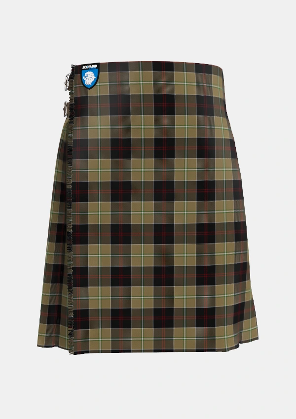 Traditional_Dunlop_Hunting_Tartan_1205_kilt_front_image_with_pleated_design_and_adjustable_buckles_for_men