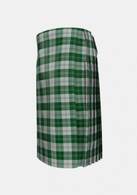 Traditional_Erskine_Green_Tartan_941_kilt_left_image_with_pleated_design_and_adjustable_buckles_for_men
