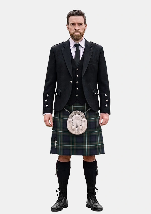 Traditional_Farquharson_Modern_Tartan_Kilt_and_Argyle_Jacket_Kilt_Outfits_front_image