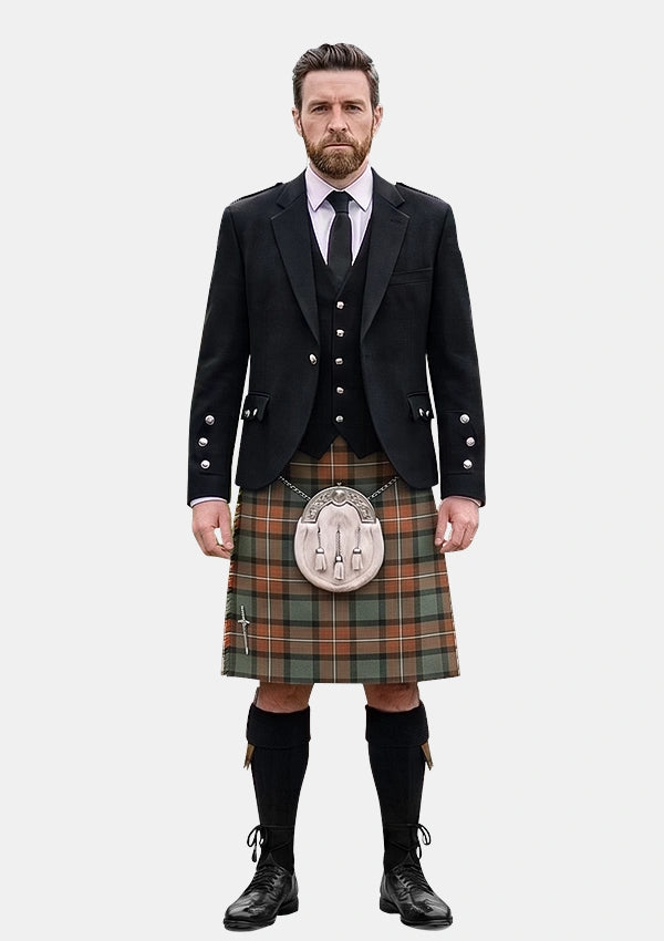 Traditional_Ferguson_Weathered_Tartan_Kilt_and_Argyle_Jacket_Kilt_Outfits_front_image
