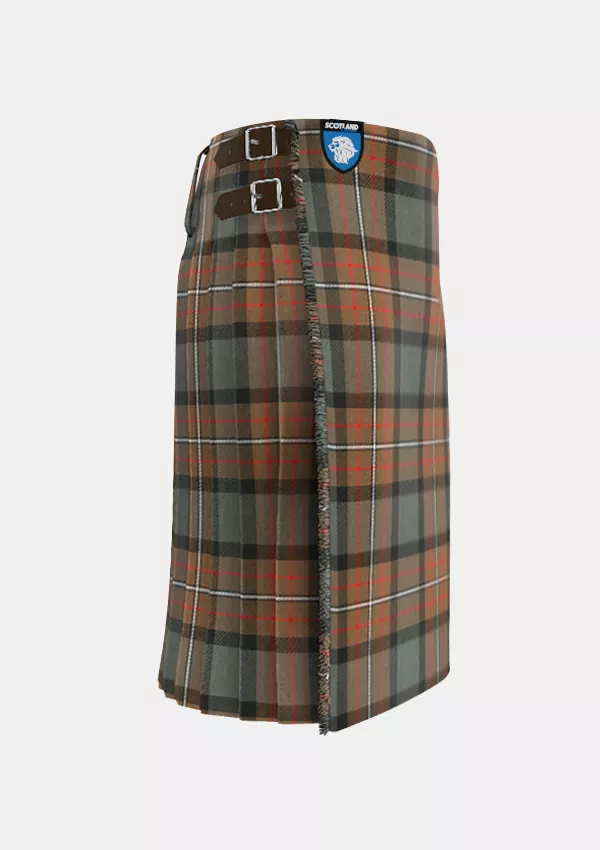 Traditional_Ferguson_Weathered_Tartan_kilt_right_image_with_pleated_design_and_adjustable_buckles_for_men