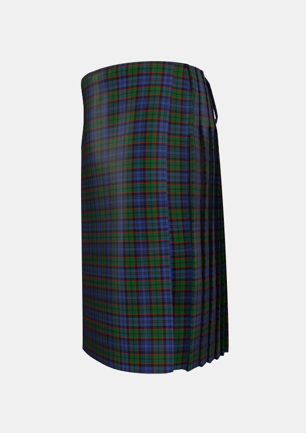 Traditional_Fletcher_3_Tartan_224_kilt_left_image_with_pleated_design_and_adjustable_buckles_for_men