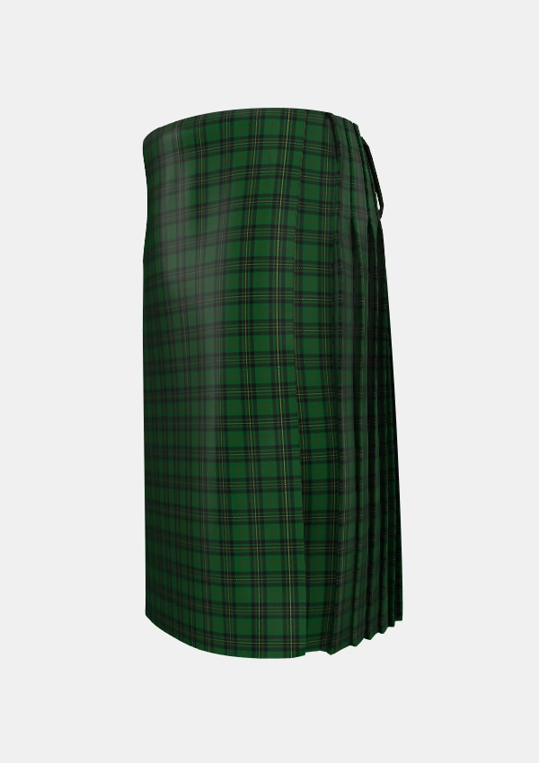 Traditional_Forbes_1842_Tartan_1490_kilt_left_image_with_pleated_design_and_adjustable_buckles_for_men