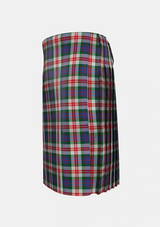 Traditional_Fraser_Red_Dress_Tartan_1427_kilt_left_image_with_pleated_design_and_adjustable_buckles_for_men