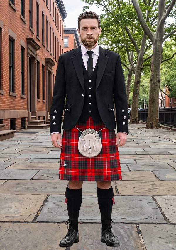 Traditional_Fraser_Red_Modern_Tartan_Kilt_and_Argyle_Jacket_Kilt_Outfit_front_image