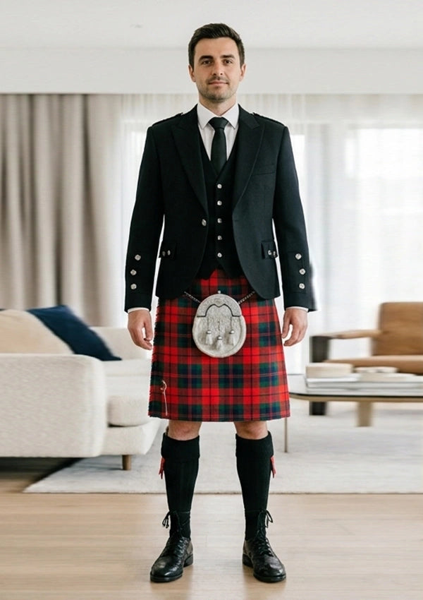 Traditional_Fraser_Tartan_Kilt_and_Argyle_Jacket_Kilt_Outfit_front_image