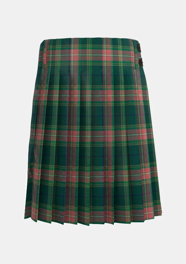 Traditional_Gallagher_Ancient_Tartan_kilt_4053_back_image_with_pleated_design_and_adjustable_buckles_for_men