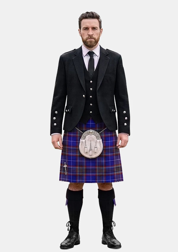 Traditional_Gemmell_of_Dumfries_Galloway_Tartan_Kilt_and_Argyle_Jacket_Kilt_Outfits_front_image