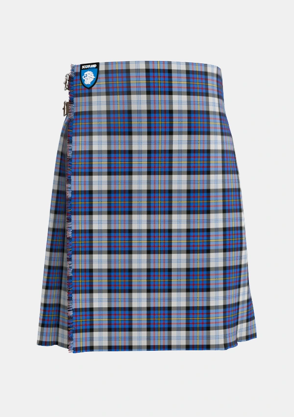 Traditional_Gillies_Dress_Blue_Tartan_637_kilt_front_image_with_pleated_design_and_adjustable_buckles_for_men