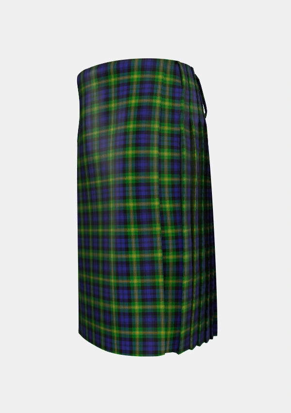 Traditional_Gordon_of_Esselmont_Tartan_215_kilt_left_image_with_pleated_design_and_adjustable_buckles_for_men