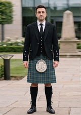 Traditional_Gorman_Blue_Tartan_10390_Kilt_and_Argyle_Jacket_Kilt_Outfit_front_image