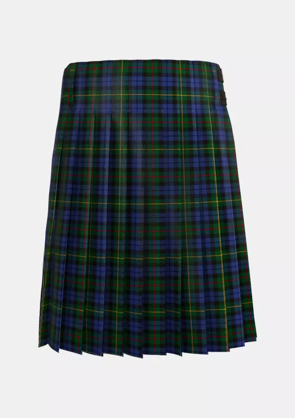 Traditional_Gow_Hunting_Tartan_1588_kilt_back_image_with_pleated_design_and_adjustable_buckles_for_men