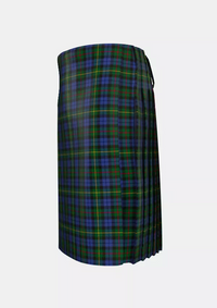 Traditional_Gow_Hunting_Tartan_1588_kilt_left_image_with_pleated_design_and_adjustable_buckles_for_men