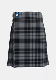 Traditional_Grey_Highlander_Tartan_kilt_front_image_with_pleated_design_and_adjustable_buckles_for_men