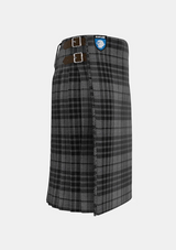 Traditional_Grey_Watch_Tartan_kilt_right_image_with_pleated_design_and_adjustable_buckles_for_men