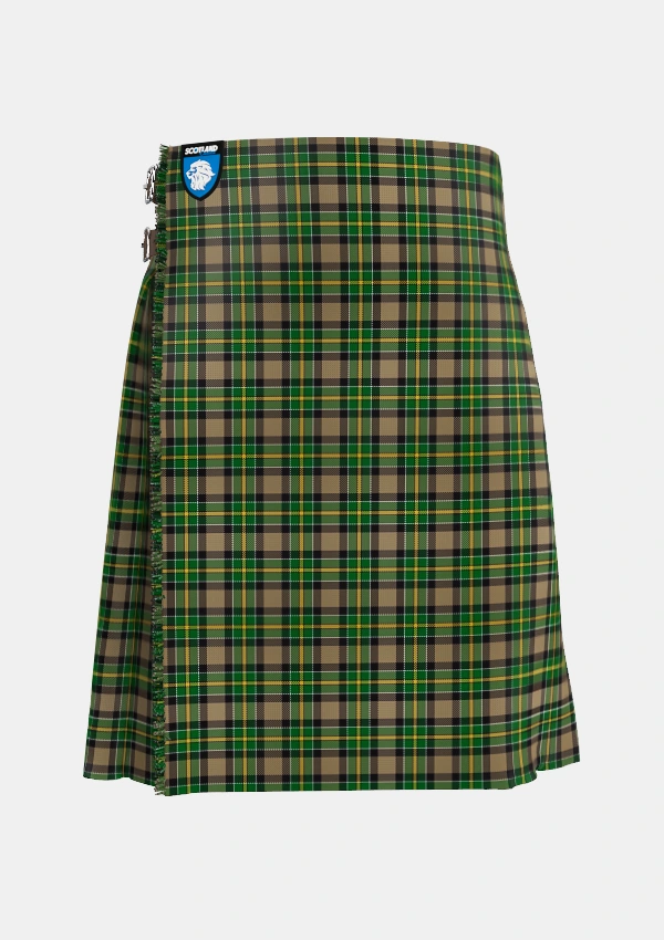 Traditional_Hamilton_of_Brandon_Tartan_5141_kilt_front_image_with_pleated_design_and_adjustable_buckles_for_men