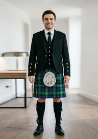 Traditional_Hibs_tartan_Kilt_and_Argyle_Jacket_Kilt_Outfit_front_image