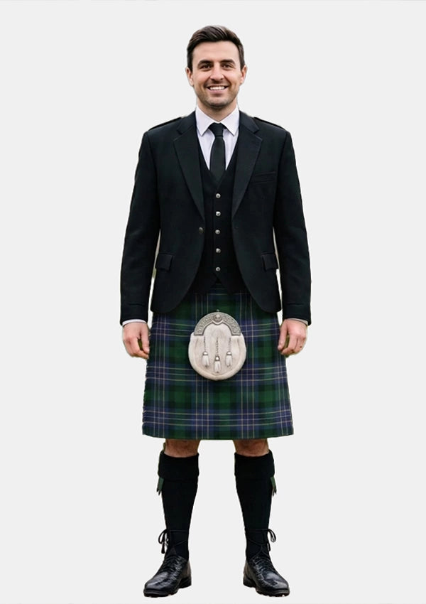 Traditional_Hughes_tartan_2599_Kilt_and_Argyle_Jacket_Kilt_Outfits_front_image