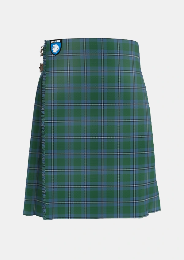 Traditional_Irvine_of_Drum_Tartan_733_kilt_front_image_with_pleated_design_and_adjustable_buckles_for_men