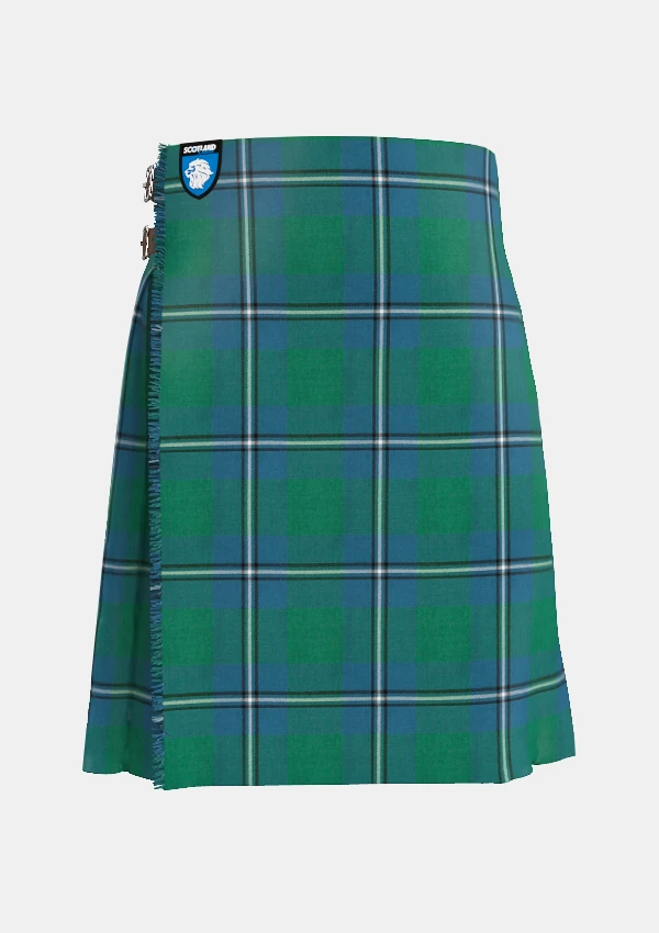 Traditional_Irvine_tartan_front_image_with_pleated_design_and_adjustable_buckles_for_men