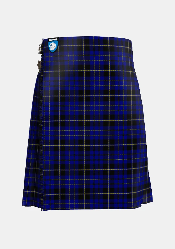 Traditional_Island_of_Barbados_Tartan_kilt_front_image_with_pleated_design_and_adjustable_buckles_for_men