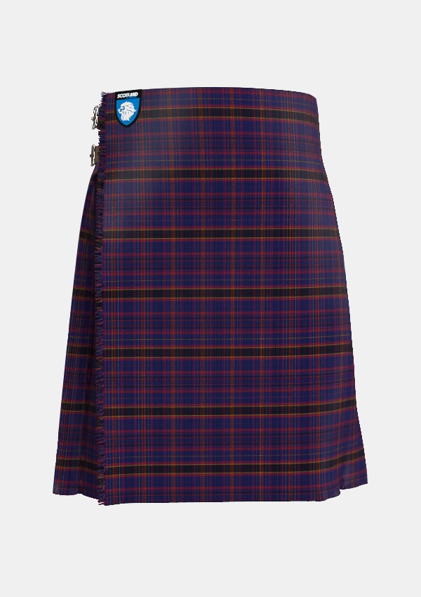 Traditional_James_of_Wales_Tartan_kilt_5736_front_image_with_pleated_design_and_adjustable_buckles_for_men