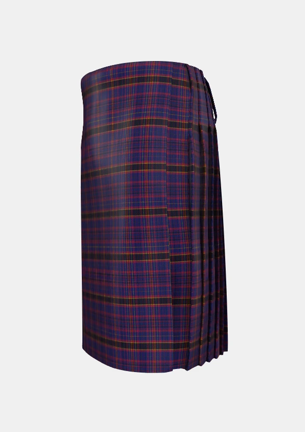 Traditional_James_of_Wales_Tartan_kilt_5736_left_image_with_pleated_design_and_adjustable_buckles_for_men