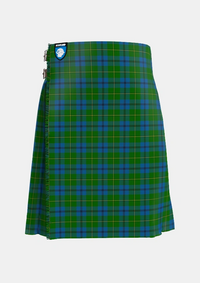Traditional_Johnston_Johnstone_Tartan_1063_kilt_front_image_with_pleated_design_and_adjustable_buckles_for_men