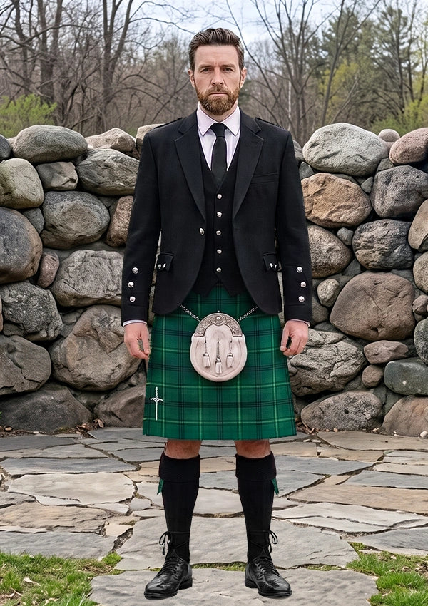 Traditional_Johnstone_Ancient_Tartan_Kilt_and_Argyle_Jacket_Kilt_Outfit_front_image