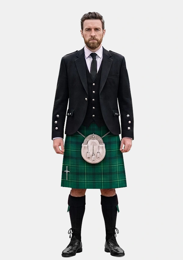 Traditional_Johnstone_Ancient_Tartan_Kilt_and_Argyle_Jacket_Kilt_Outfits_front_image