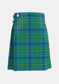 Traditional_Johnstone_Ancient_Tartan_kilt_front_image_with_pleated_design_and_adjustable_buckles_for_men