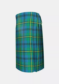 Traditional_Johnstone_Ancient_Tartan_kilt_left_image_with_pleated_design_and_adjustable_buckles_for_men