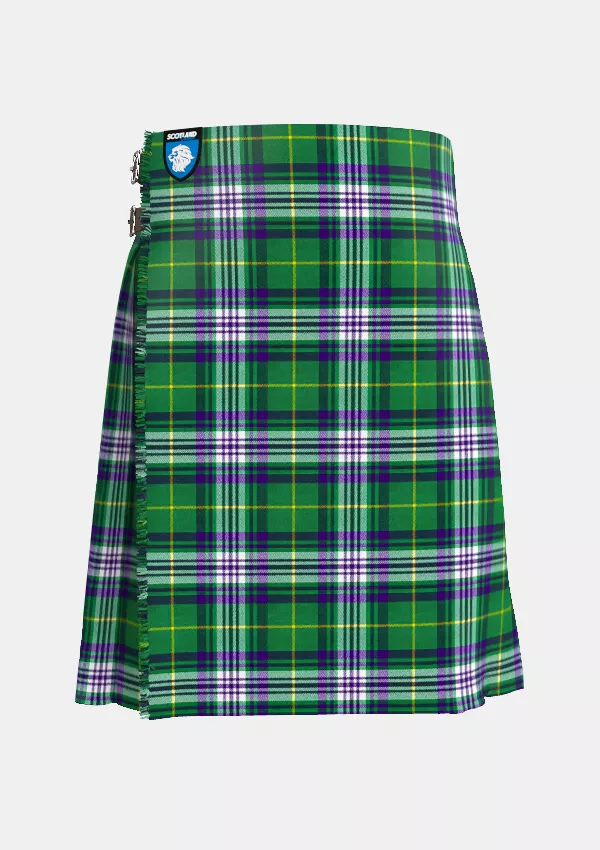 Traditional_Jones_Welsh_Tartan_kilt_front_image_with_pleated_design_and_adjustable_buckles_for_men