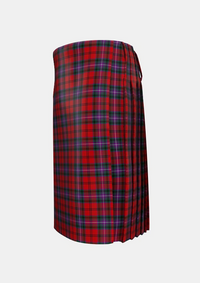 Traditional_Kelly_of_Sleat_Red_Tartan_3845_kilt_left_image_with_pleated_design_and_adjustable_buckles_for_men