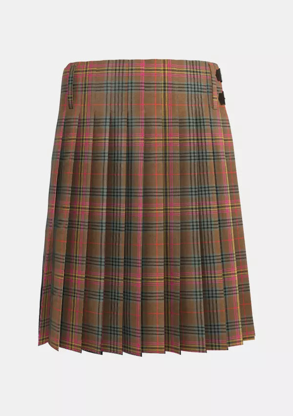Traditional_Kennedy_Weathered_Tartan_kilt_back_image_with_pleated_design_and_adjustable_buckles_for_men