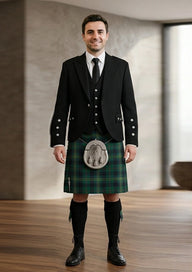 Traditional_Kennedy_tartan_Kilt_and_Argyle_Jacket_Kilt_Outfit_front_image