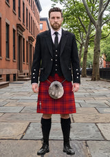 Traditional_Kyle_Blue_Tartan_3616_Kilt_and_Argyle_Jacket_Kilt_Outfit_front_image