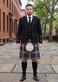 Traditional_Kyle_Grape_Tartan_7585_Kilt_and_Argyle_Jacket_Kilt_Outfit_front_image