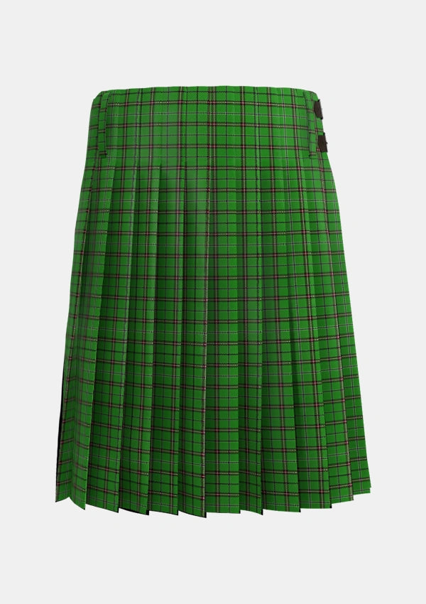 Traditional_Leach_Hunting_Tartan_2357_kilt_back_image_with_pleated_design_and_adjustable_buckles_for_men