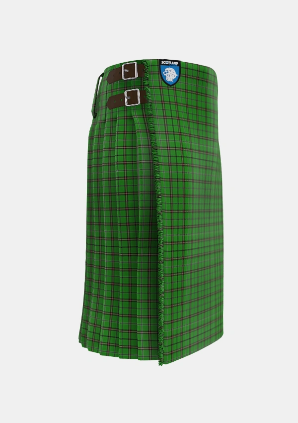 Traditional_Leach_Hunting_Tartan_2357_kilt_right_image_with_pleated_design_and_adjustable_buckles_for_men