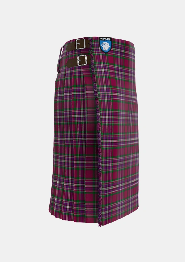 Traditional_Lendrum_Lyon_version_Tartan_3366_kilt_right_image_with_pleated_design_and_adjustable_buckles_for_men